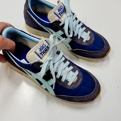 ASICS Tiger, vintage running shoes, baby blue, navy gray