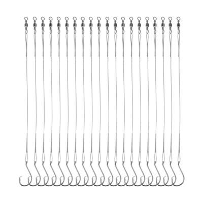40pcs Circle Hook with Leader Wire Bass Catfish Fishing Lure Rigs Saltwater