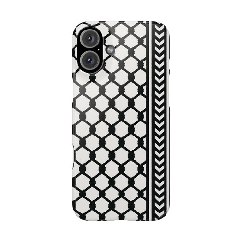 Slim Palestinian Kuffiyeh Phone Case Keffiyeh Pattern Cover iPhone Samsung Black - 第 11/82 張圖片