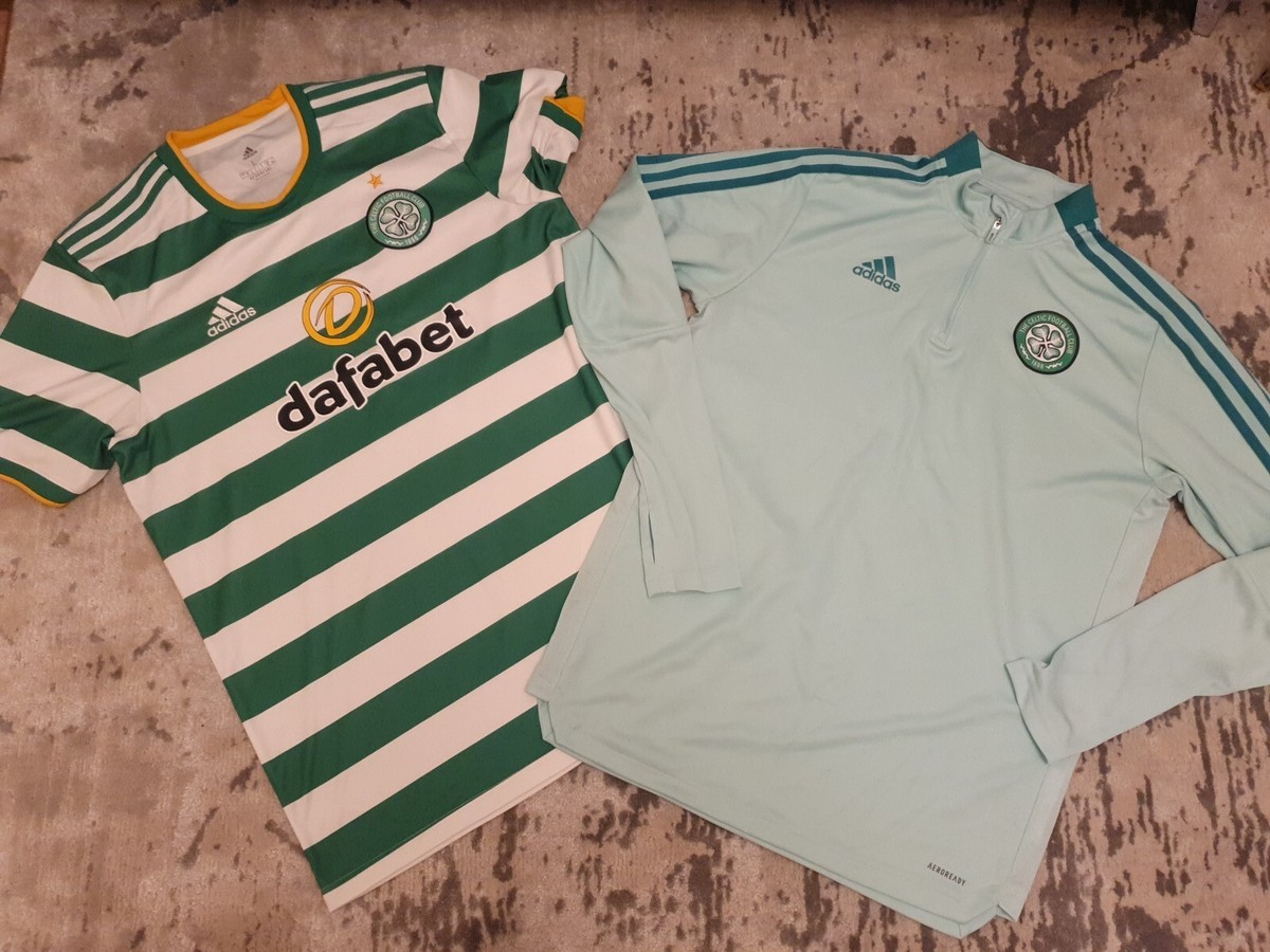 GLASGOW CELTIC FOOTBALL CLUB ADIDAS THSIRT LONG SLEEVE TOP MENS