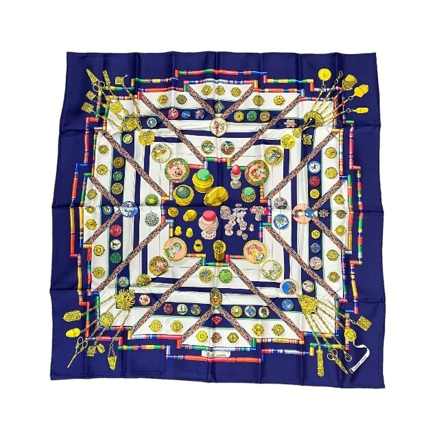 Hermes Scarf Large Size Boyfriend 90 Petite Main Seamstress All Over Pattern Sil