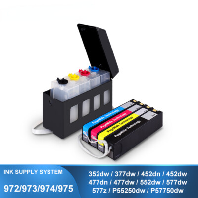 For HP 972 973 974 975 972X 973X CISS  PageWide 352dw 377dw 452dn 452dw 477dn 