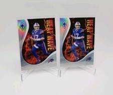 JOSH ALLEN 2021 Panini Phoenix Heat Wave Silver Prizm base (2) LOT BUFFALO BILLS