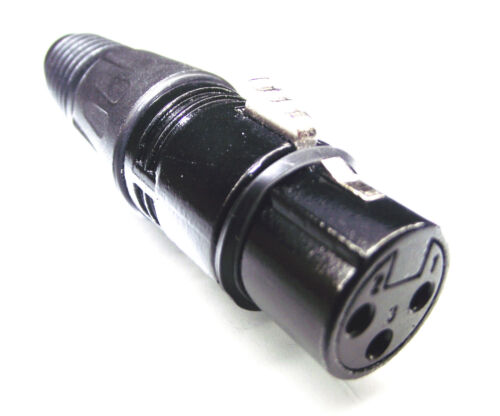 From OZ Quality XLR 3 Pin Female Socket Connector Solder Mixer Mic Black FREEPST - Picture 1 of 4