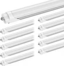 8FT T8 LED Tube Lights 45W 6000K Super Bright Frosted High Output FA8 Single Pin