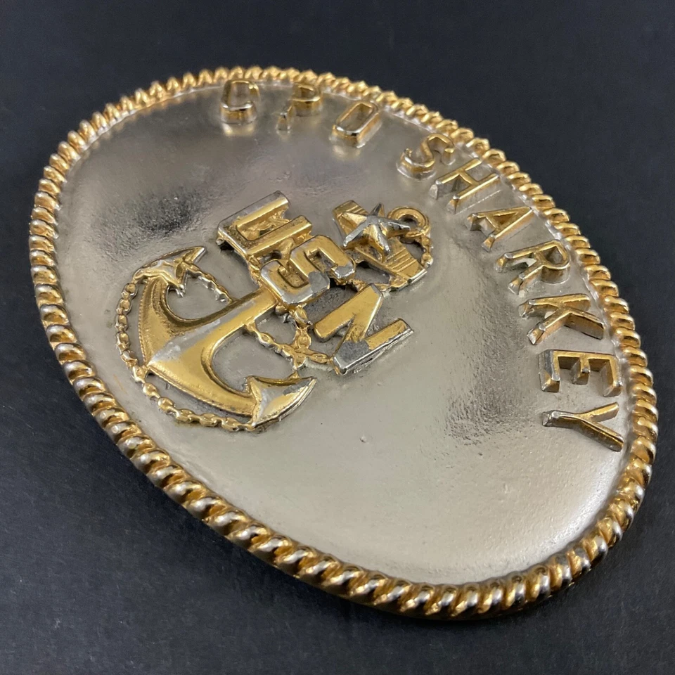 MUY RARO Don Rickles USN CPO HEBILLA DE CINTURÓN SHARKEY Fundido/Crew Envoltura Regalo EE. UU. Foto 4 de 4