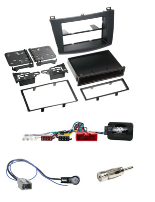 JVC Interface für Mazda 3 (BL) 2009-2013 + 2-DIN Radioblende mit Fach schwarz