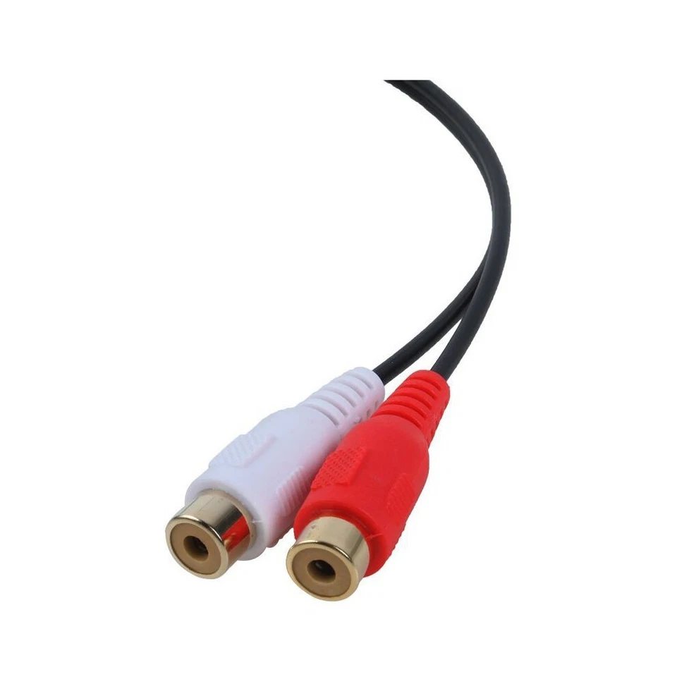 3.5mm Female Jack To 2 RCA Female Jack Audio Adapter Splitter Cable Gold Plated - Image 2 of 4
