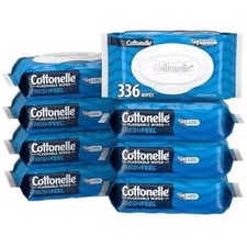Cottonelle FreshFeel Flushable Wet Wipes for Adults and Kids, 8 Flip-Top Packs,
