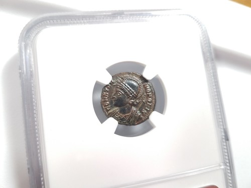 Constantinian Roman Empire Nummus NGC AU Constantinopolis Nike Victory on Prow - Picture 13 of 16