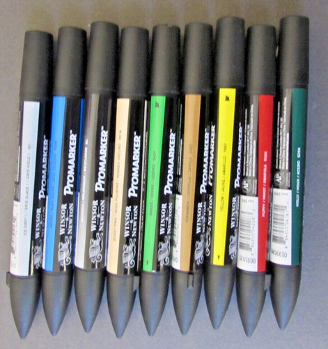 Winsor Newton Promarker Graphic Marker Twin Tip Pens, Set of 8 Assorted Colours - Picture 4 of 10