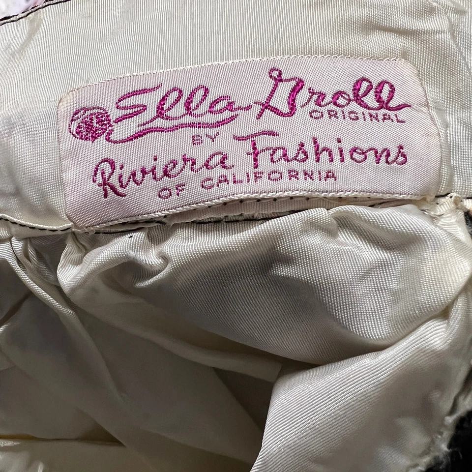 Ella Groll Riviera Fashions Black Lace Circle Skirt  Over Cream Taffeta S 1950 - Image 2 of 4