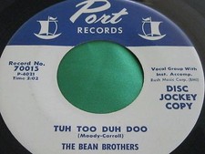 Rare Vocal Group Oldies 45 : The Bean Brothers ~ Honey Babe ~ Port 70015 D J