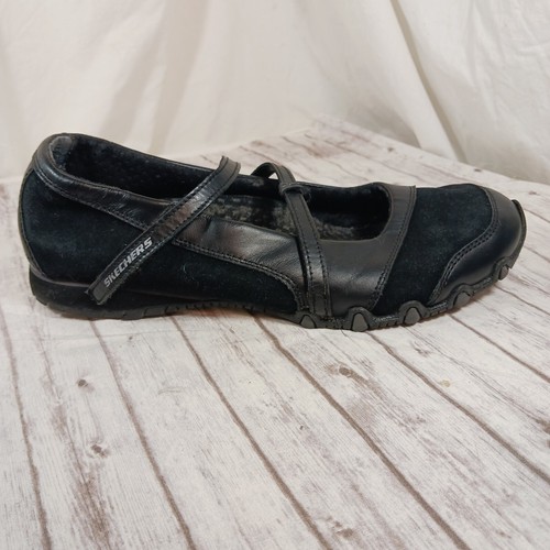 Zapato Skechers Step Up Mary Jane Plano Cuero Negro Gamuza Para Mujer Talla 9 - Imagen 11 de 18