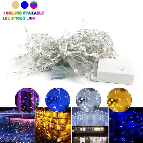 Christmas Icicle Lights Outdoor LED Curtain Fairy String Light Xmas Party Decor - Picture 2 of 41