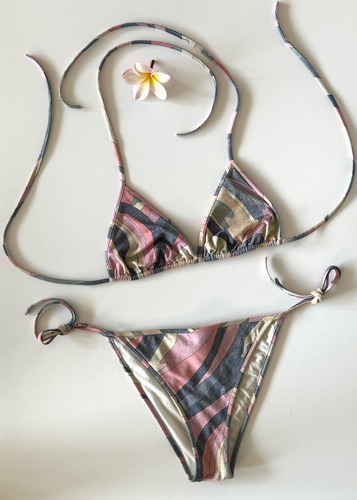 Emilio Pucci Glitter Pastel Swirl Triangle Bikini – Italian 44 | Lightly Worn