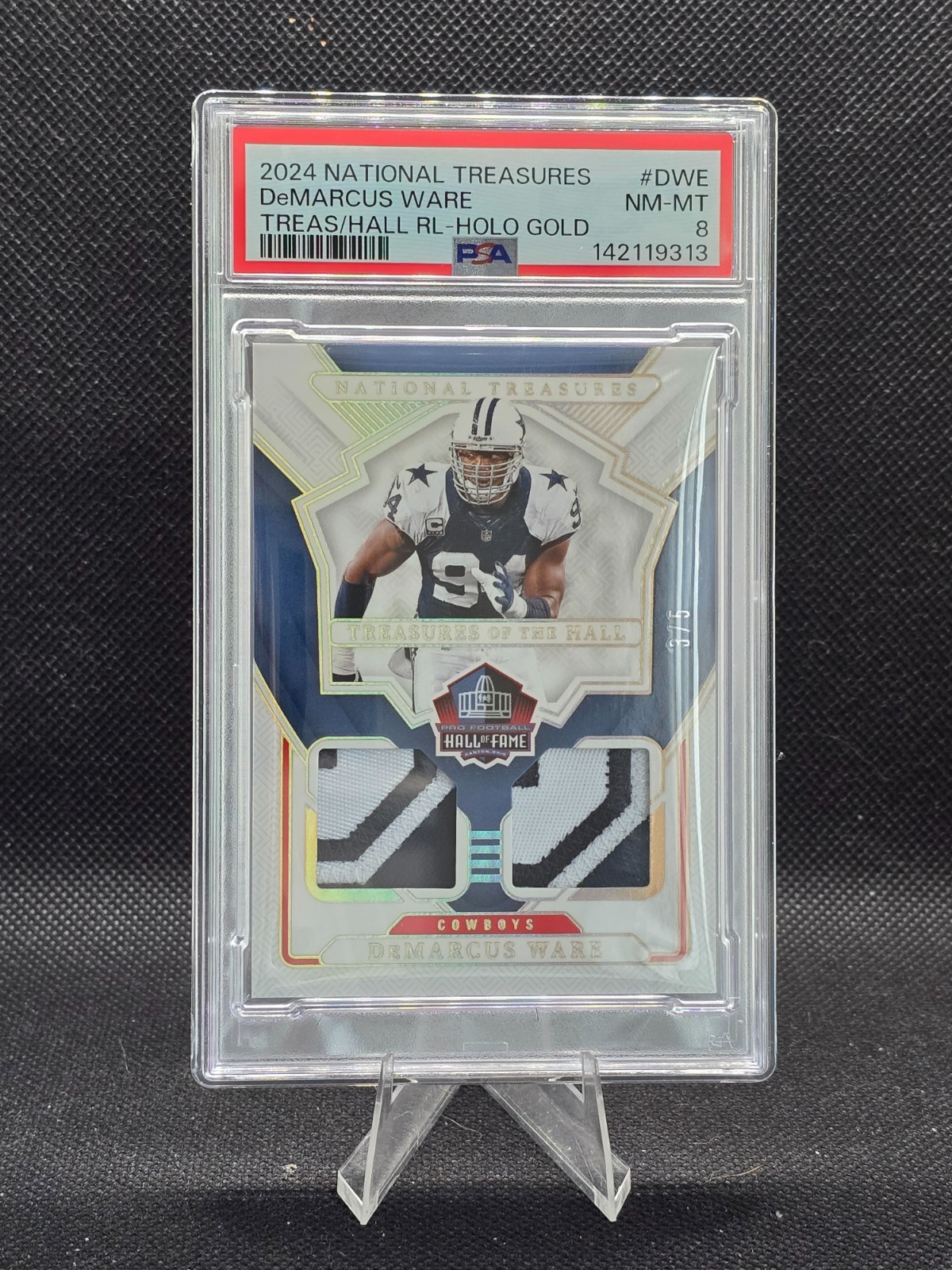 2024 National Treasures DeMarcus Ware Treasures of the Hall Holo Gold #DWE 3/5
