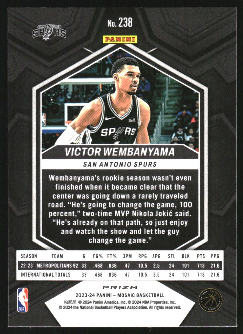 2023-24 Panini Mosaic Mosaic Reactive Blue #238 Victor