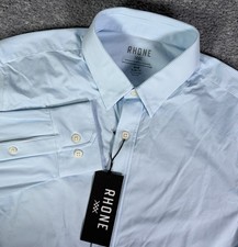 Rhone Commuter Shirt Mens Medium Blue Striped Slim Fit Fit Italian Stretch NWT