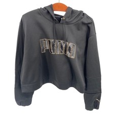 Puma Training Hoodie Womens 1X Black Gold Log...