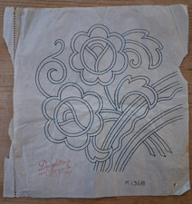 Deighton's Vintage Sticktransfer K1368 - zum Aufb&uuml;geln - 20 cm x 20 cm - Blume