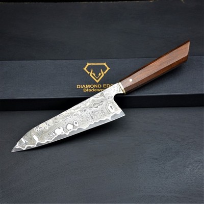 Handmade Japanese Damascus Chef Knife Sanmai ,52100 steel core ,Rosewood Handle