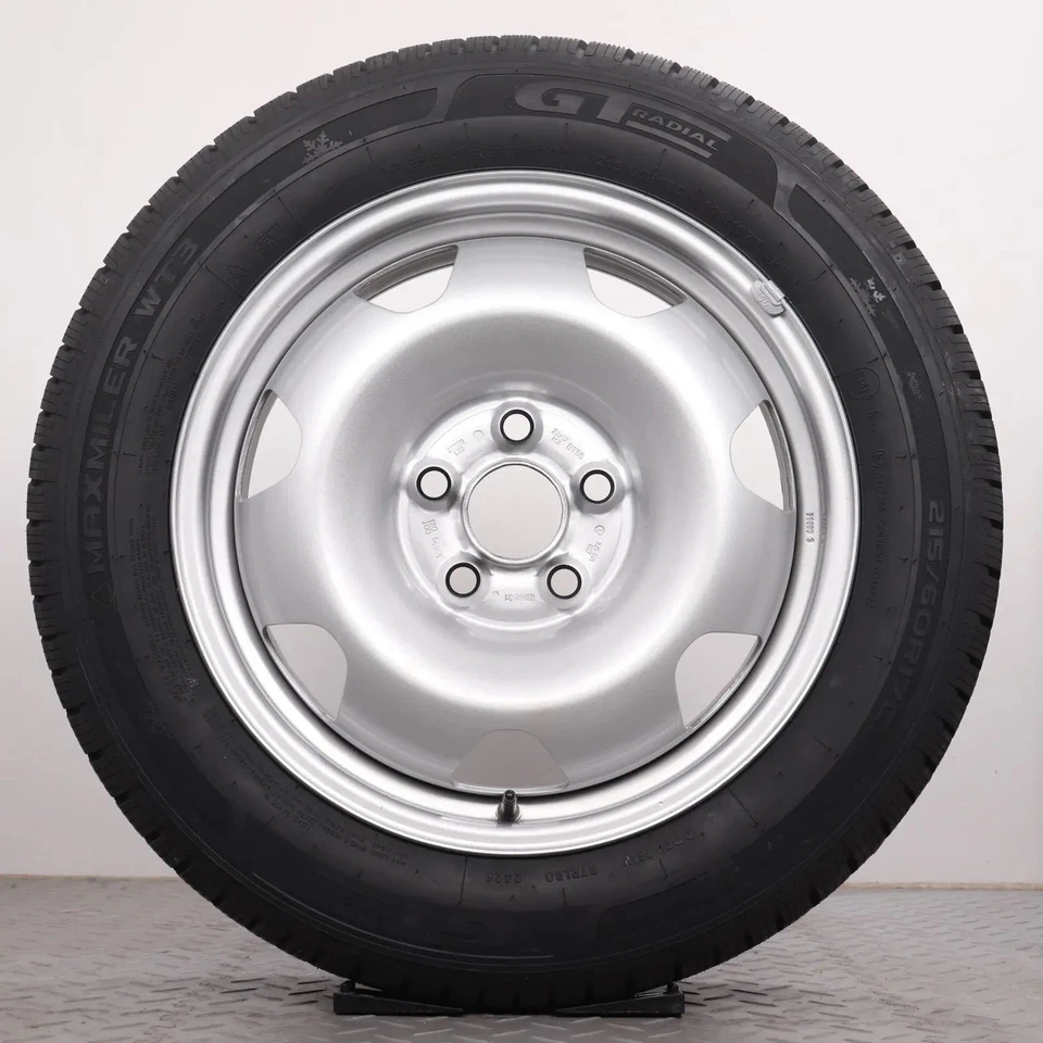 Winterräder 17 Zoll VW T5 T6 T6.1 Original Stahl-Felgen Winterreifen 215/60R17C - Bild 2 von 4