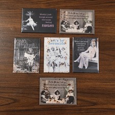 Set Vintage Style Sarcastic Women Refrigerator Magnets Funny Gift Quotes Sepia