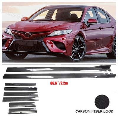 For Toyota Camry 86.6'' Carbon Style Side Skirts Rocker Panel Kits US STOCK