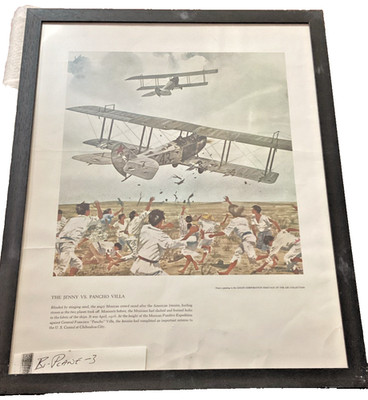 The Jenny Vs. Pancho Villa 1961 Leach Corporation Litho Print 12'' x 15'' Bi Plane