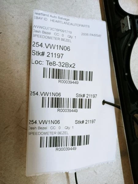 2006-2010 VOLKSWAGEN PASSAT DASH INSTRUMENT CLUSTER BEZEL OEM 3C1-858-335 - Image 4 of 4