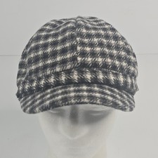 David & Young Black Gray White Checker Sailor Cap Women's Hat 100% Polyester