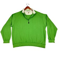 Orvis 1/4 Zip Pullover Sweater Mens XL Pullover Green 100 Pima Cotton