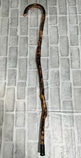 Handmade Wooden Rattan Cane Walking Stick Hand Carved Vintage 36"