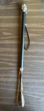 Silver Golf Ball Head Long Shoehorn With Black Shaft , 25.5  H