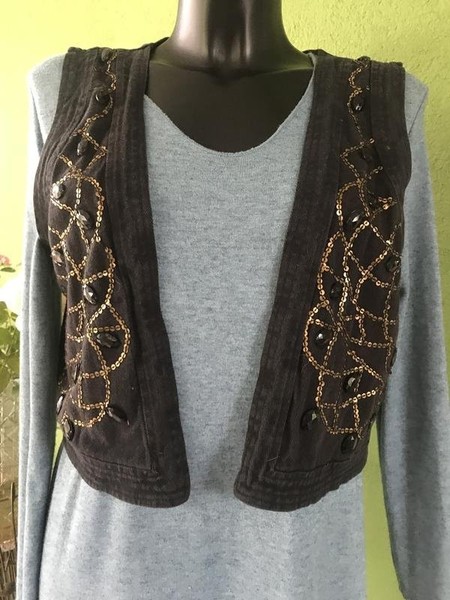 Women Sandro Paris Vest Black Cotton 36