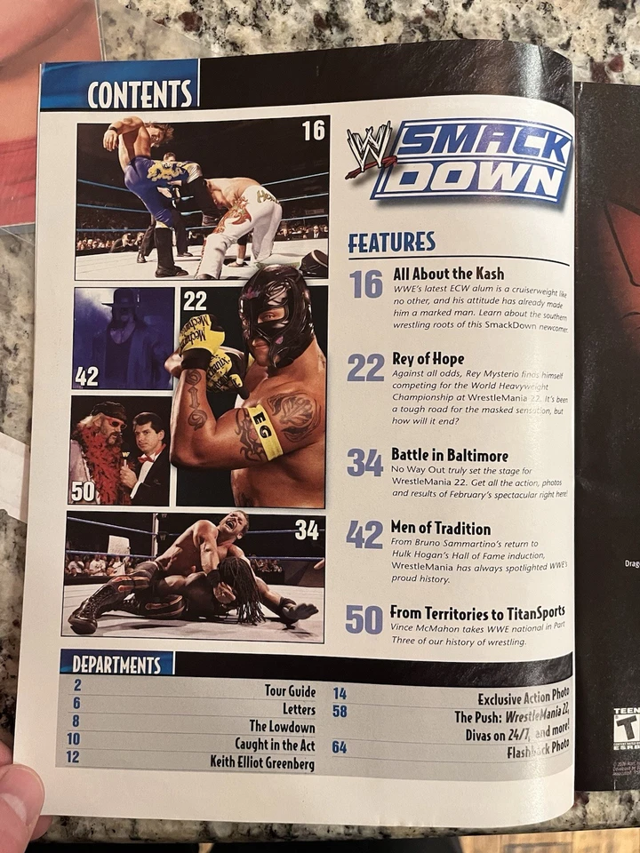 REVISTA WWE SMACKDOWN ABRIL 2006 REY MYSTERIO COMPLETA CON NUEVO PÓSTER REY Foto 2 de 4