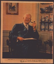 HERBERT HOOVER - MAGAZINE PHOTOGRAPH SIGNED CIRCA 1958