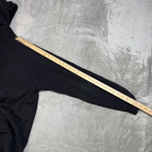 American Apparel Heavy Terry Hoodie Sweatshirt Size XL Black Raglan - Picture 7 of 12