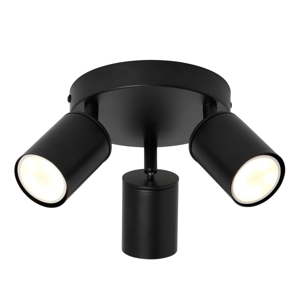 Litecraft Tanner Spotlight Plate Adjustable GU10 Ceiling 3 Light - Black