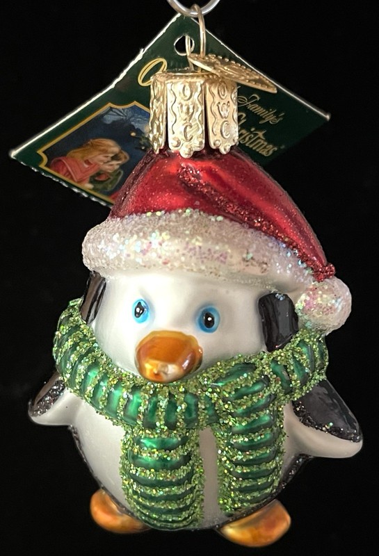 OLD WORLD CHRISTMAS  " PLAYFUL PENGUIN" ORNAMENT MIB