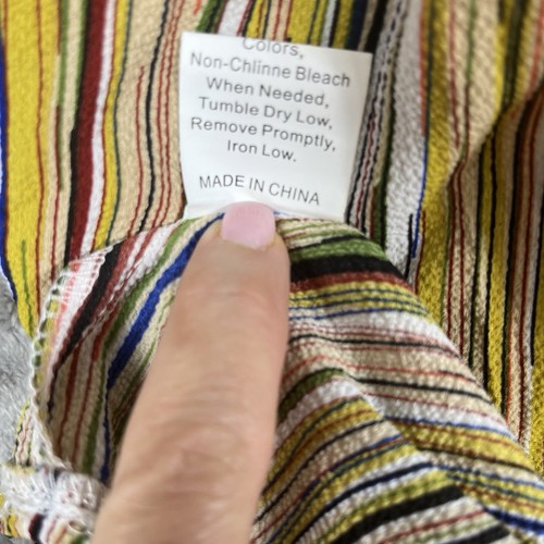 Sleeveless Colorful Striped Mock Tie Neck Dress Womens XL Stretch Waist Sundress - Picture 15 of 15
