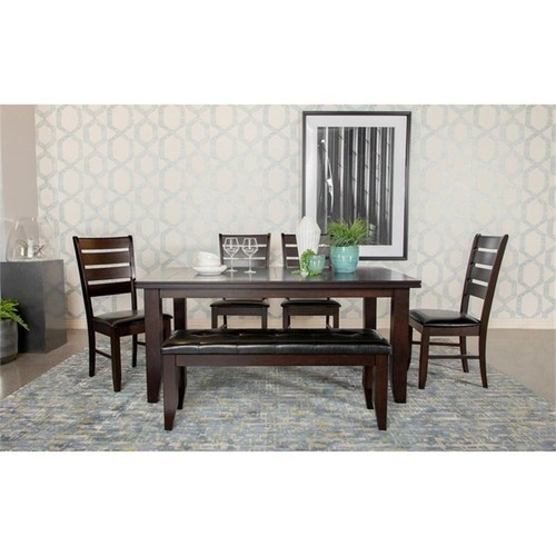 Coaster Dalila 6-piece Wood Dining Room Set Cappuccino and Black - Picture 3 of 5
