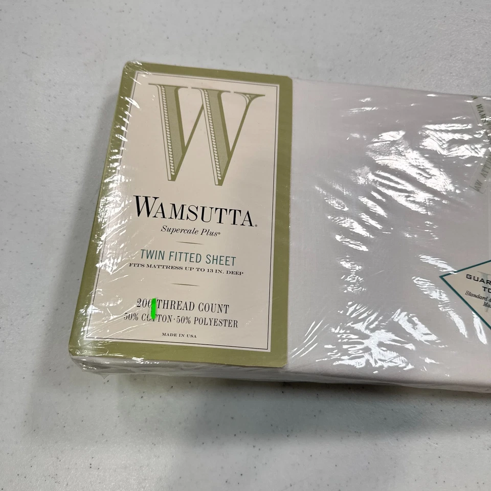 Wamsutta Sábana Ajustable Doble Mezcla Algodón Blanco Sólido EE. UU. Supercale 1470-26 Foto 3 de 4