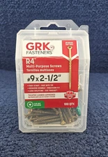 (QTY 100) GRK Fasteners 103101: #9 x 2-1/2" R4™ Multi-Purpose Screws