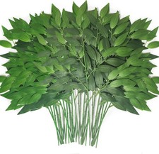 100Pcs Italian Ruscus Greenery Stems 18" Artificial Silk Greenery Leaves