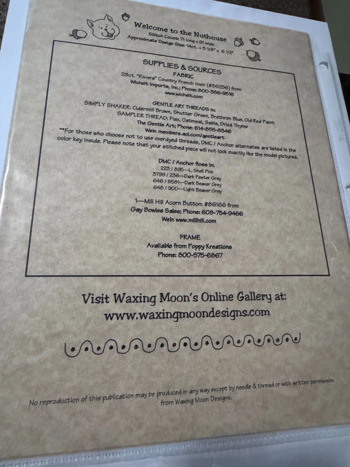 Waxing Moon Designs cross stitch chart Welcome To The Nuthouse - Image 2 of 2