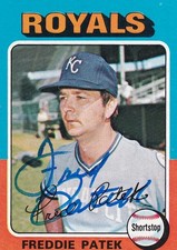 Freddie Patek (AUTOGRAPH) 1975 MINI Topps Kansas City Royals SIGNED CARD RARE