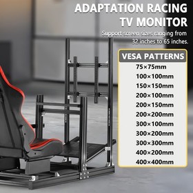 Marada 4080 Aluminum Racing Game Cockpit With Red Seat&TV Stand Fit LogitechG923