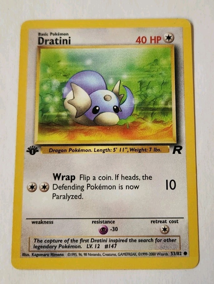 Dratini 1st Edition 53/82 Team Rocket LP - Pokemon TCG Card Common